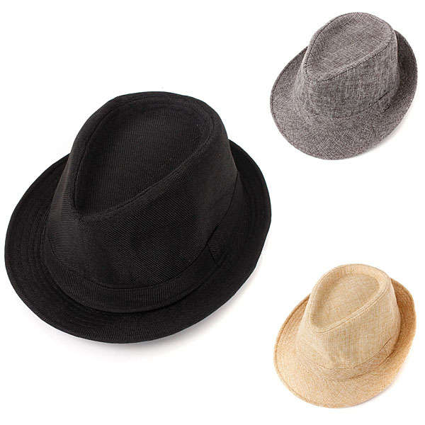 Mens Women Unisex Fedora Hat Trilby Straw Panama Beach Sun Cap