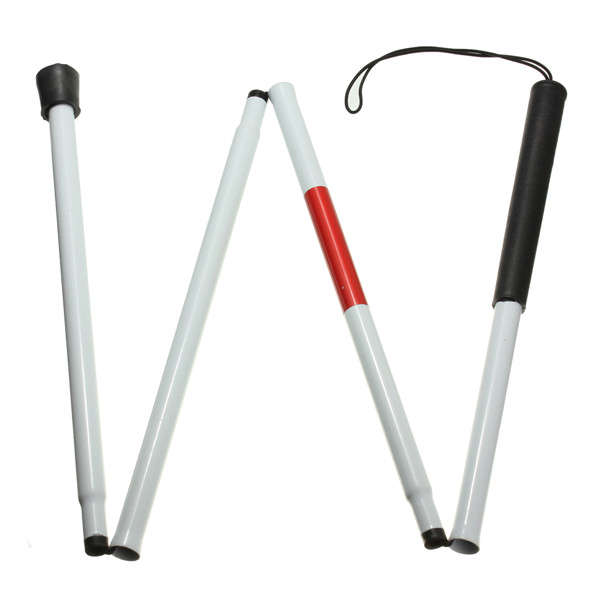 Easy Folding Blind Walking Stick Visually Impaired Crutch Cane Walker Aluminum