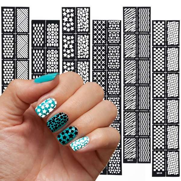 Reusable Hollow Stamping Nail Art Template Stencil Sticker Decoration