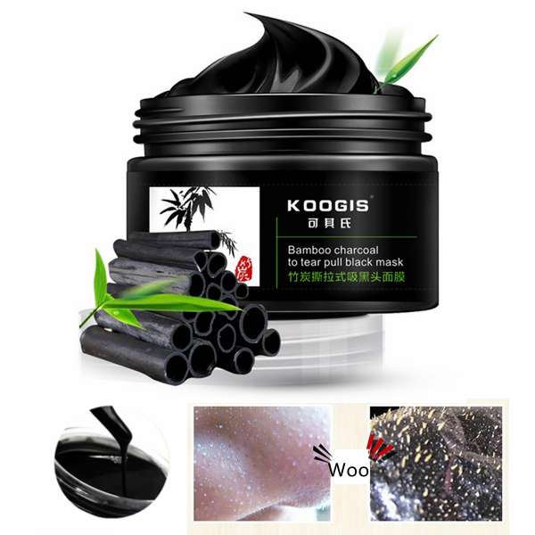 KOOGIS Bamboo Charcoal Tearing Blackhead Removal Mask Deep Clesing Acne Facial