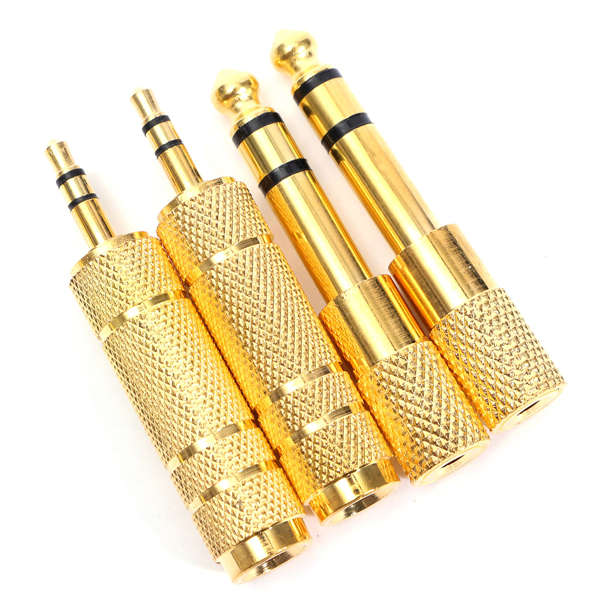 4 x 3.5mm Female to 6.5mm Male Headphone Stereo Audio Jack Adapter Plug