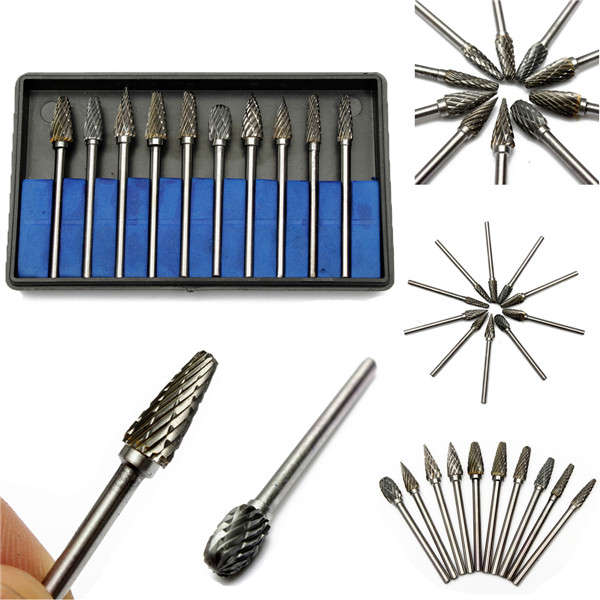 10 Pcs Tungsten Steel Oral Care Burs Dental Tooth Drill Tools Kit