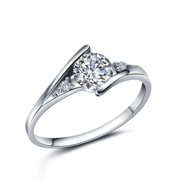925 Streling Silver Austria Crystal Finger Ring For Women Wedding Jewelry