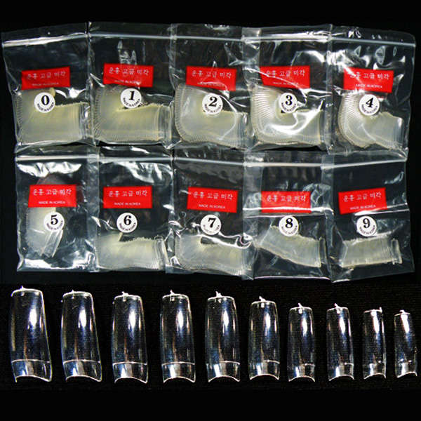 500 Clear French Acrylic Artificial False Tips 3D Nail Art