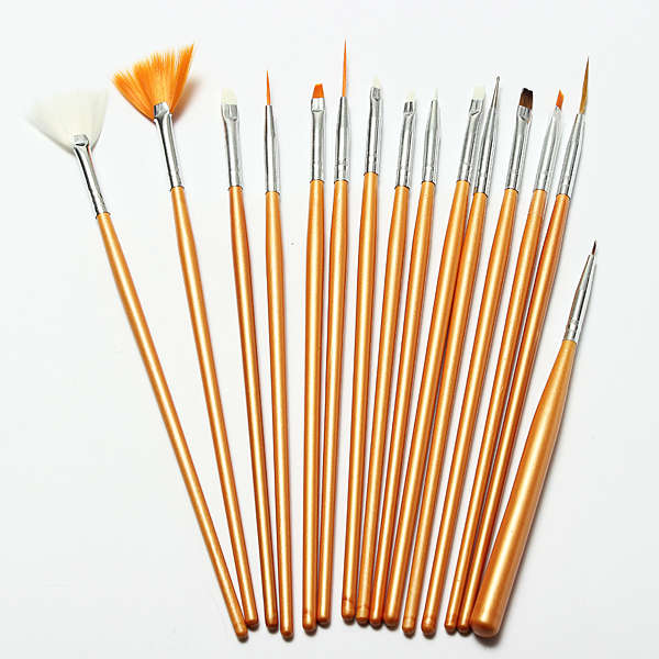 15Pcs Nail Art Acrylic UV Gel Design Brush Set