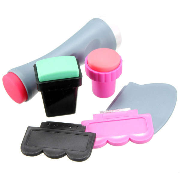 Nail Art Scraper Stamper Manicure Image Tool Set DIY
