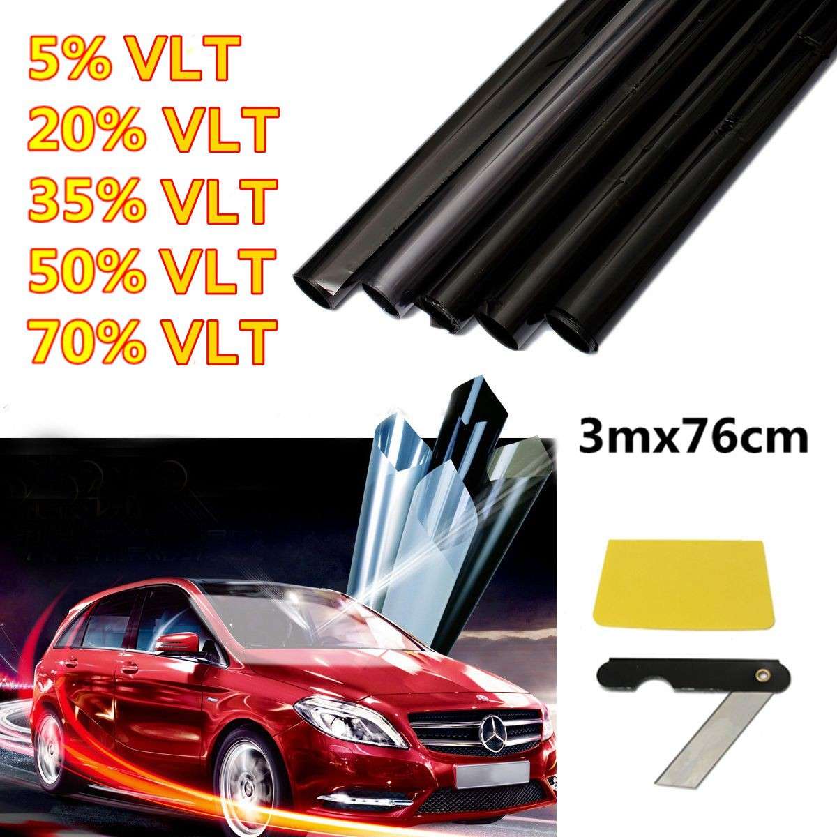 3mx76cm Car Auto Home Window Glass Tint Film Tinting LVT ULTRA LIMO Dark Black
