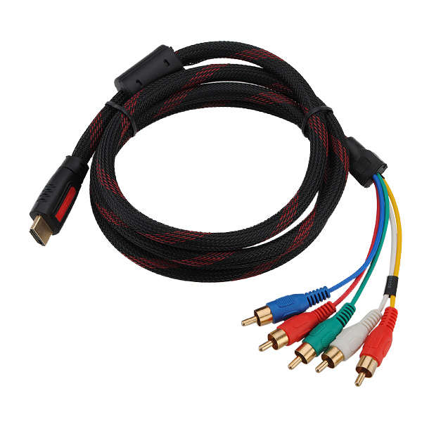 1.5m 5ft HDMI to 5-RCA Male Audio Video Convert Cable For HDTV 1080P