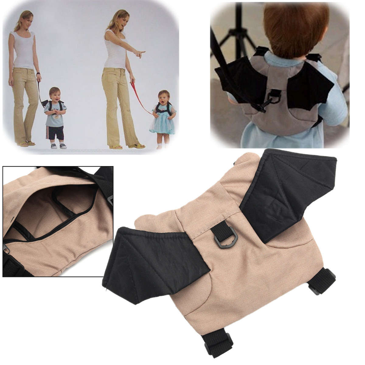 Baby Kid Child Safety Harness Strap Bat Bag Anti-lost Walk Wing Tether Backpack