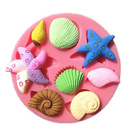 3D Silicone Seashell Starfish Sea Snail Fondant Cake Chocolate Mold Mould Cake