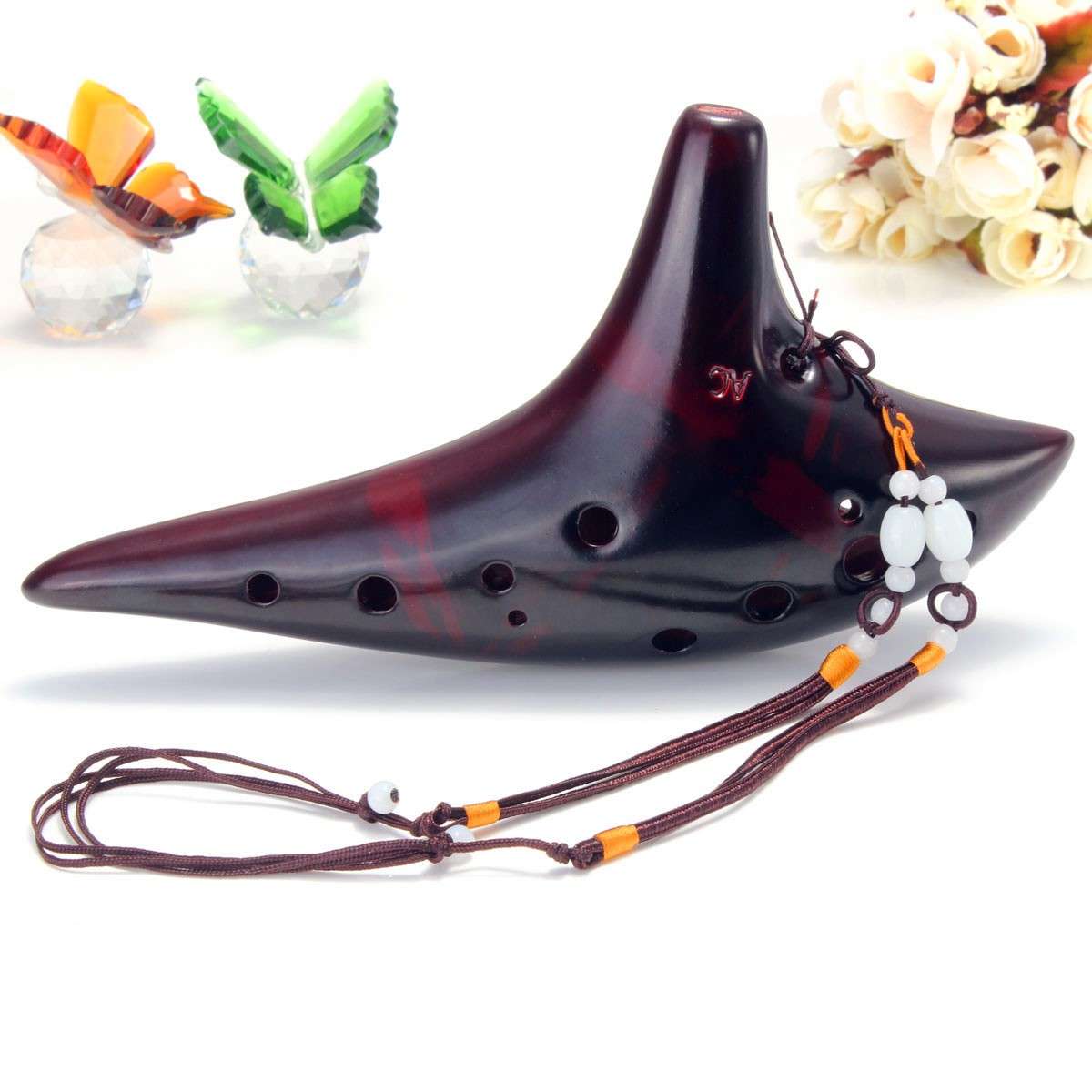 12 Holes Ocarina Alto C Smoldering Ceramic Submarine Shape Flute New