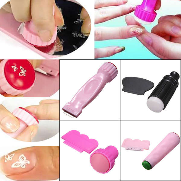 Nail Art Polish Stamper Stamping Scraper Knife Kit