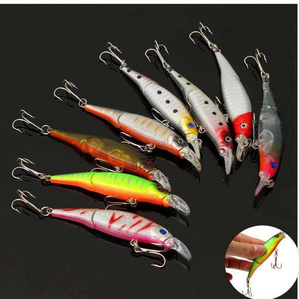 8pcs Minnow Fishing Lure Crank Bait with Hooks Bass Crank Bait