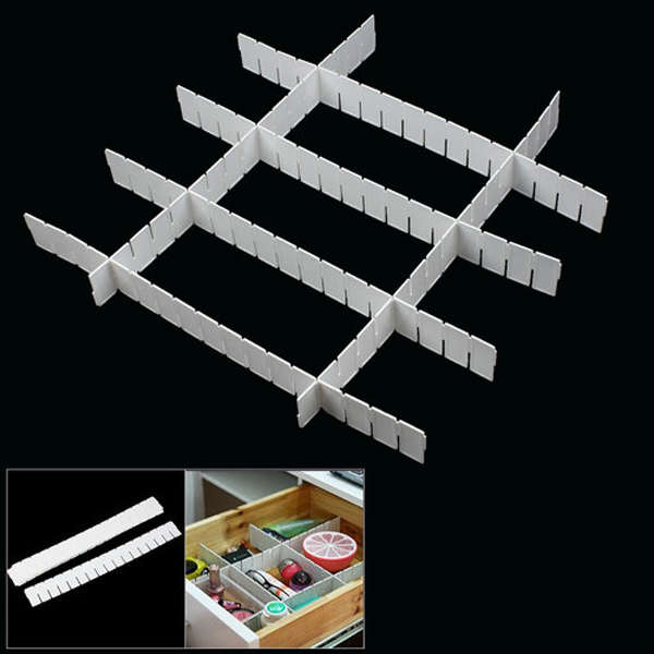 Plastic Grid Drawer Divider Tidy Home Storage Organizer