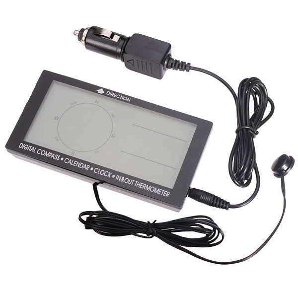CD60 Car Compass/Clock/Calendar And Thermometer LCD Digital