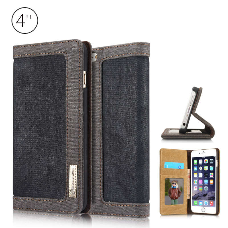 CaseMe Card Wallet Leather Flip Stand Anti-dirt Durable Case Cover For iPhone 5
