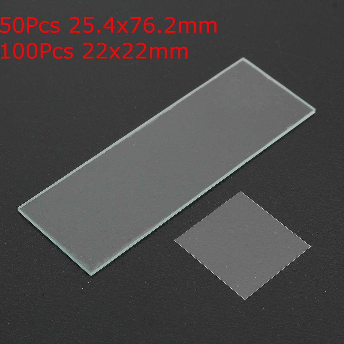 50Pcs Glass Blank Microscope Slides 25.4x76.2mm + 100Pcs Square Cover 22x22mm