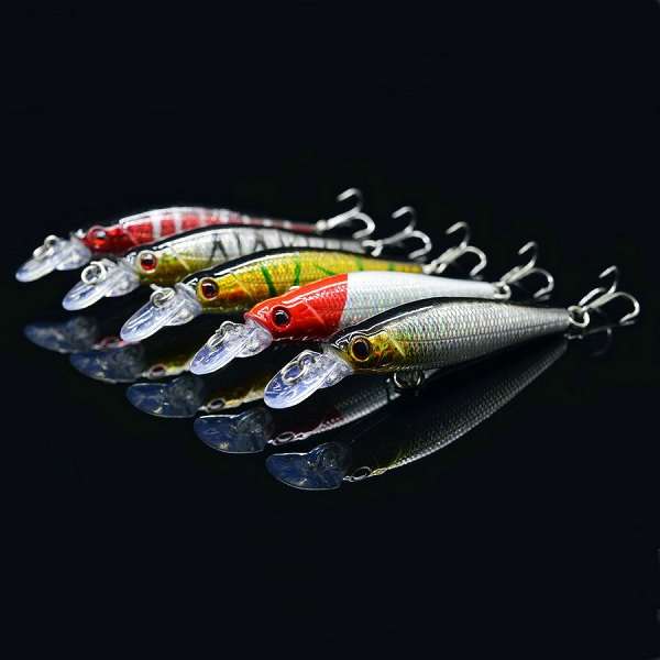 Minnow 5pcs/Lots Fishing Lures Bass Crankbait Hooks Tackle Crank Baits 8cm/9g