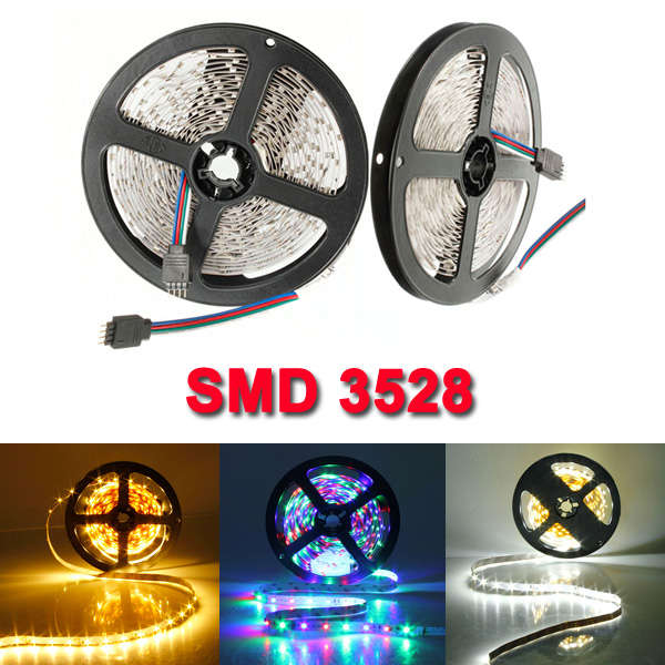 5M 300 LEDs SMD 3528 Flexible LED Strip Light Non-Waterproof DC 12V
