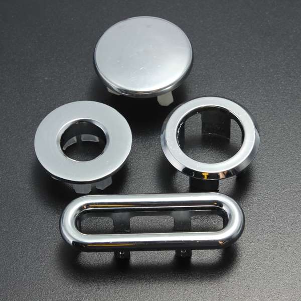 Bathroom Sink Basin Chrome Trim Overflow Hole Round Cover Silver