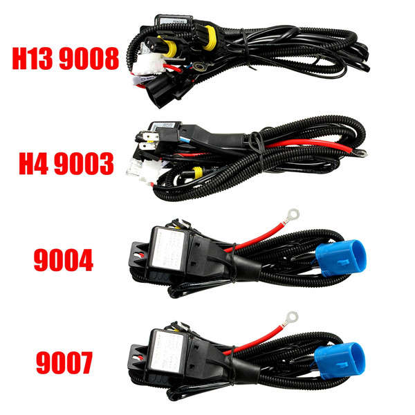 H4-9003 9004 9007 H13-9008 HID Bi Xenon Bulb Relay Controller Wiring Harness