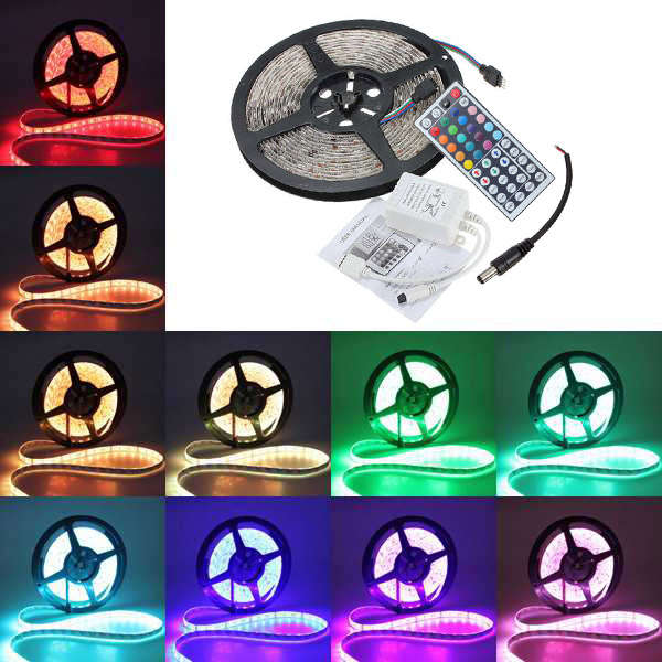 5M 5050 RGB 300 LED Waterproof SMD Flexible Light Strip DC12V + 44key Remote