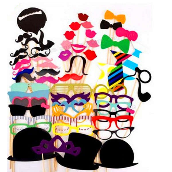 58Pcs Wedding Photo Props Party Photography Prop Funny Decor
