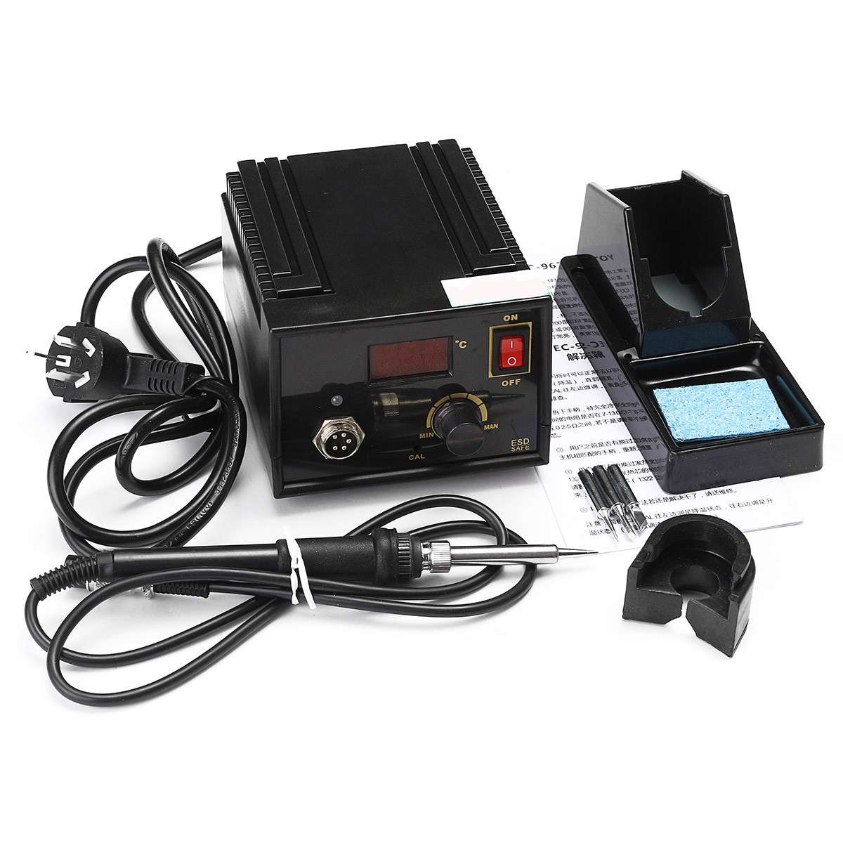 110V 220V 967 Electric Rework Soldering Station Iron LCD Display Desoldering SM