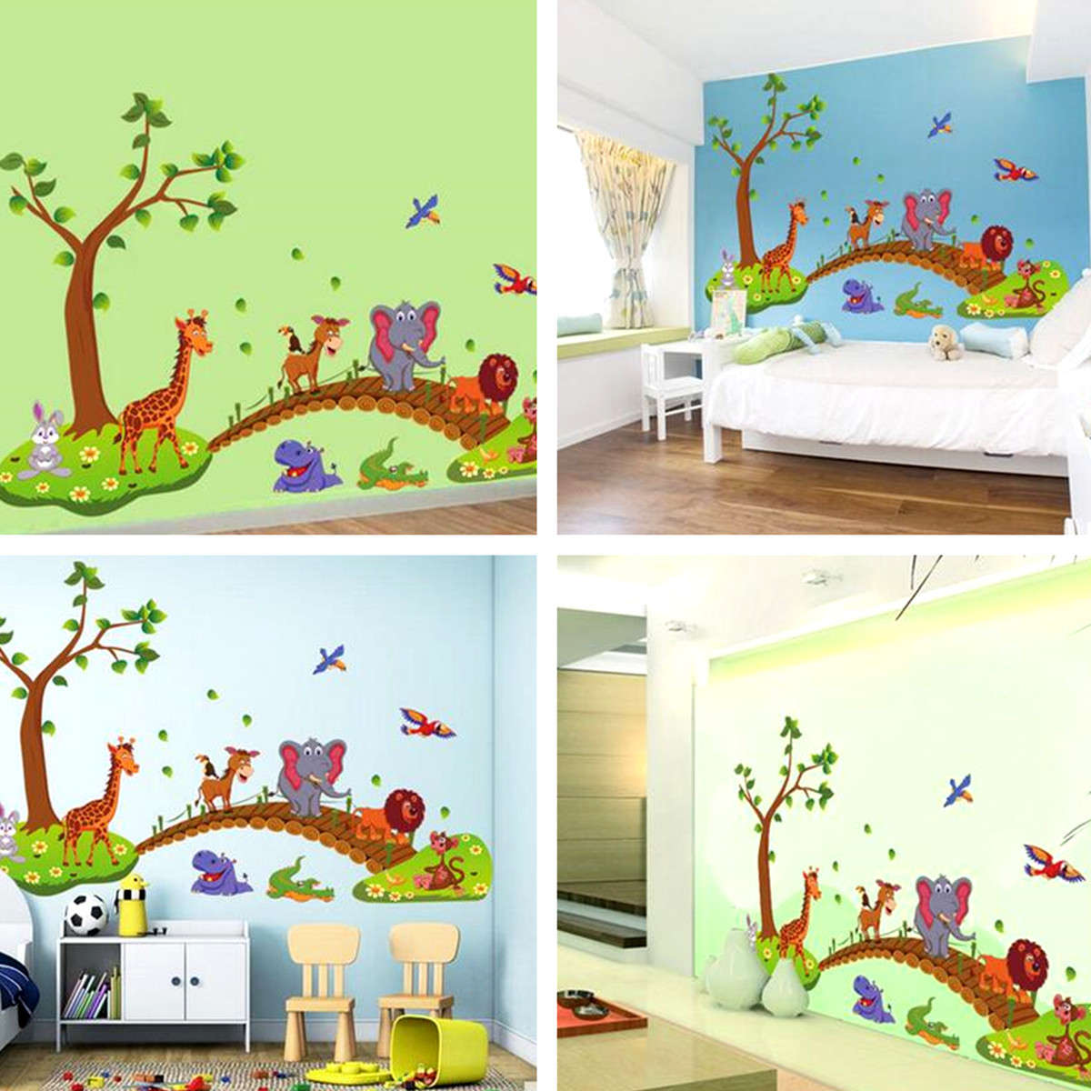 Baby Kids Nursery Cartoon Animal Removable Wallpaper DIY Sticker Tree Decal Art