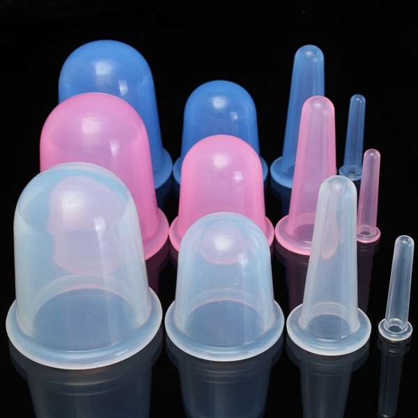 4Pcs Silicone Cupping Cups Anti Cellulite Massage Therapy Vacuum Set