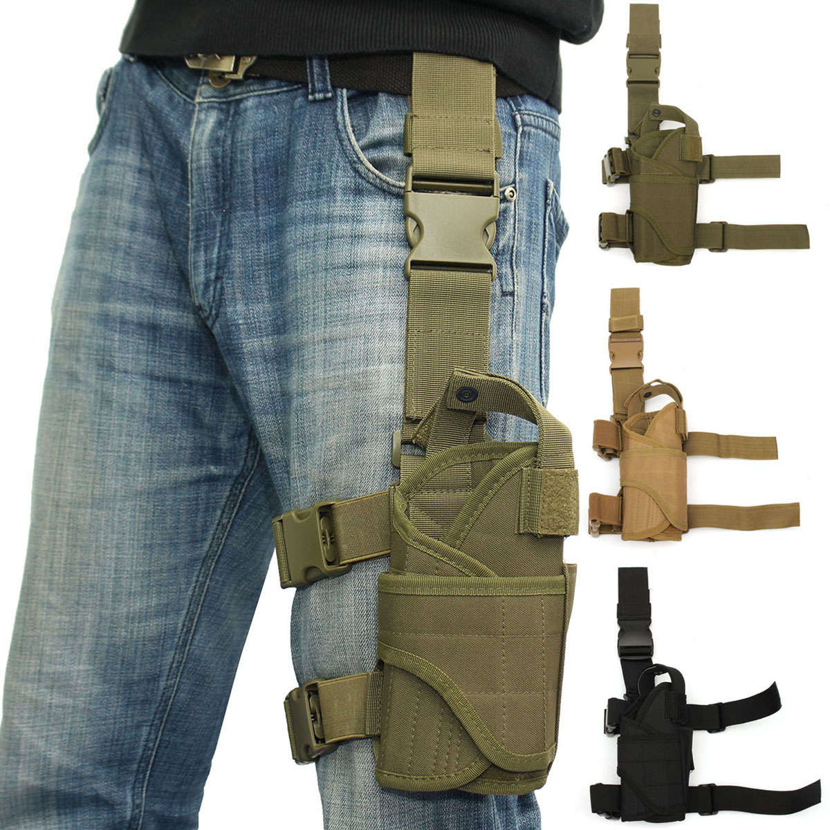 Military Tactical Left Leg Pack Pouch Waist Belt Strap Thigh Drop Leg Bag For H
