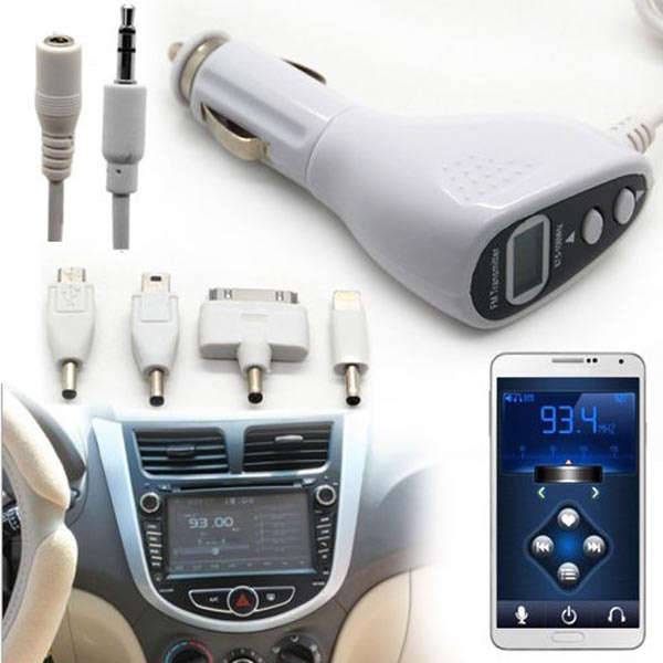 3.5mm Car Kit Wireless FM Transmitter LCD and Charger for iPhone