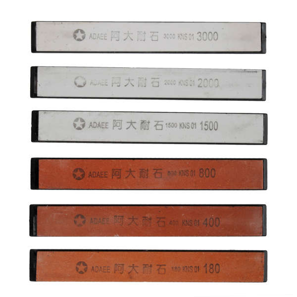 6Pcs 180# 400# 800# 1500# 2000# 3000# Oilstone Edge Sharpener Stone