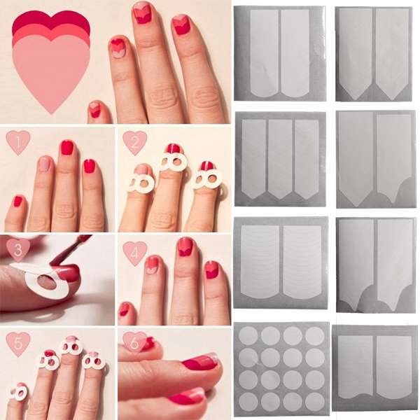 15 Styles White French Manicure Nail Art Sticker Tips Guides