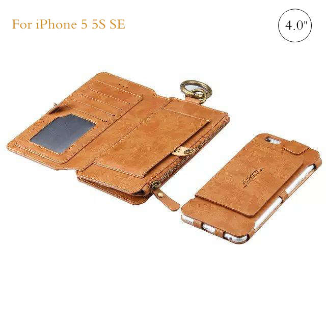 Multi Function Retro PU Leather Wallet Zipper Pocket Flip Kickstand Cover Case