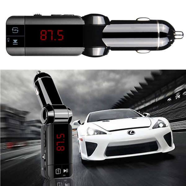 LCD Car Kit MP3 PlayerFM Transmitter Dual USB Charger Ports Handsfree For iPhone