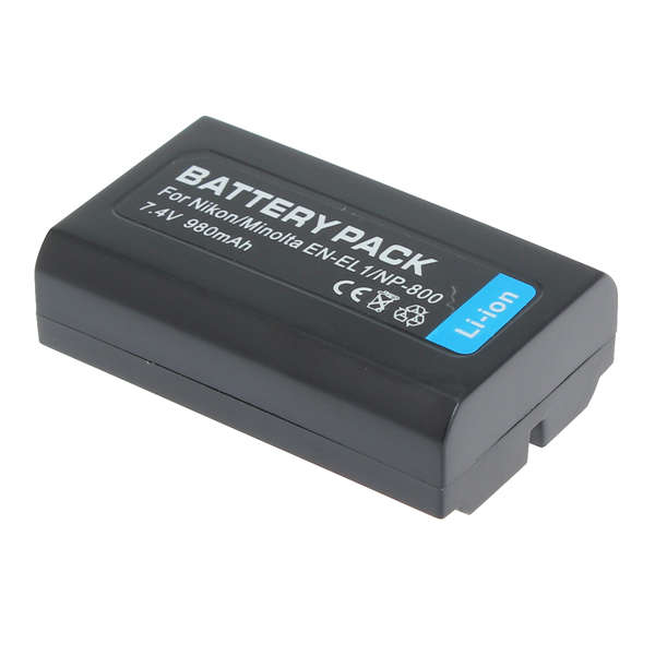 Nikon/Minolta EN-EL1/NP-800 Rechargeable 980mAh 7.4V Li-ion Battery