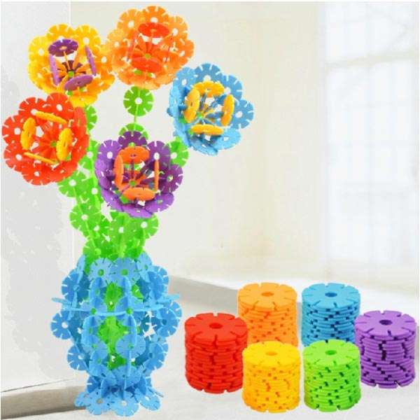 128Pcs Multicolor Snowflake Creative Building Blocks