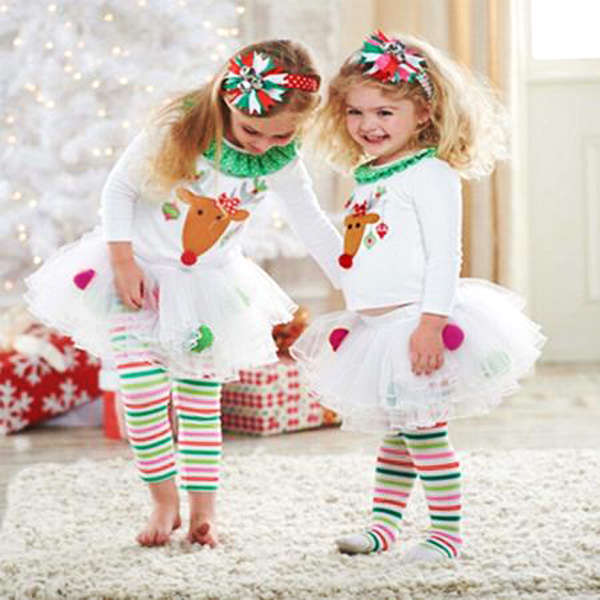 Christmas Baby Child Toddler Girls Tulle Tutu Pants Dress Outfit