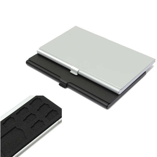 9 Slots Aluminum 8 x TF 1 x SD Micro TF/SD Memory Card Storage Holder Box Prote