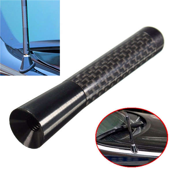 3 inch 80mm Universal Black Carbon Fiber Screw Aluminum Car Radio Short Antenna