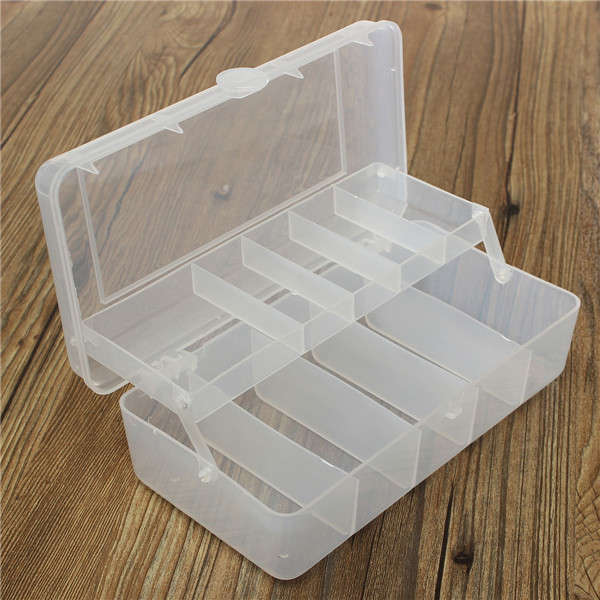 Fishing Tackle Lure Storage Box 2 Layers 10 Compartments 200*100*60mm