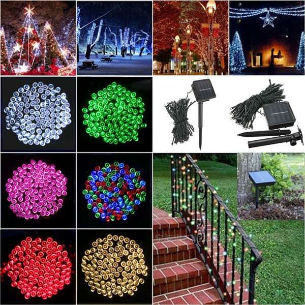 100 LED Solar Powered Fairy String Light Garden Party Decor XMAS
