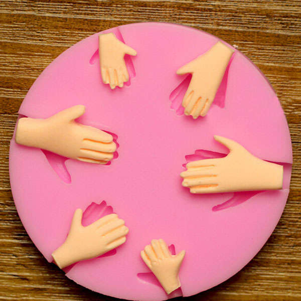 3D Silicone 6pcs Palm Cake Mold Fondant Chocolate Mould