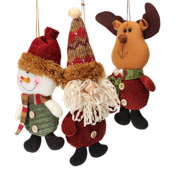 Christmas Santa Reindeer Snowman Pendant Xmas Tree Ornament Decoration