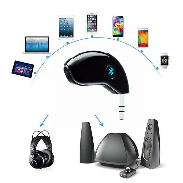 Car Handsfree Bluetooth Auto 3.5mm Music Receiver Adapter Phone Call Wireless A