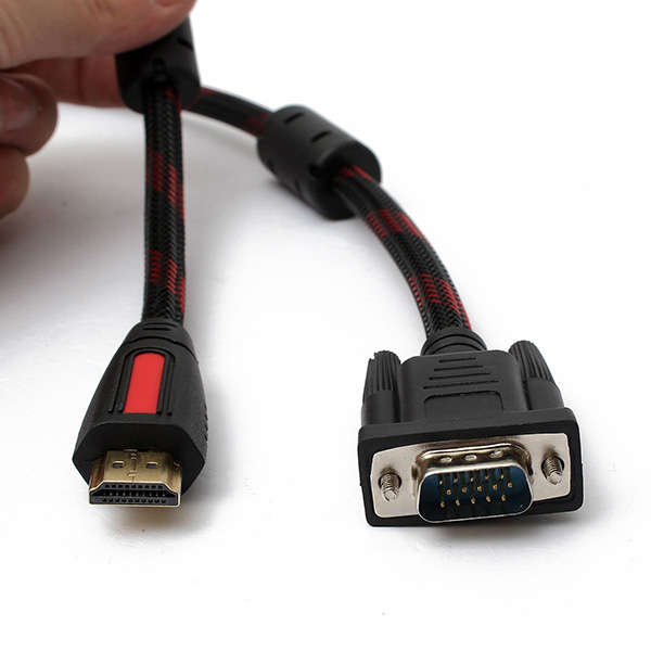 1.5m HDMI Male to VGA HD 15 Pin Gold Plated Converter AV Cable For Blu-ray Play