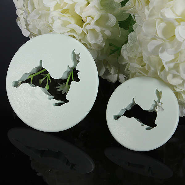 2pcs/sets Deer Cookie Cutters Fondant Cake Sugarcraft Deocrating Mold