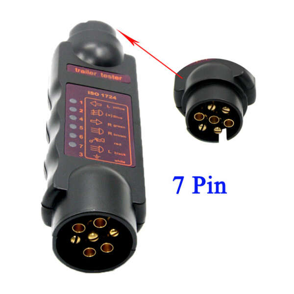 Vehicle 7 Pin Trailer Towing Light Cable Circuit Plug Socket Tester