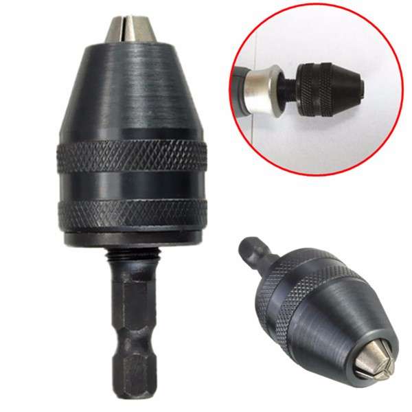0.5-8mm Keyless Drill Chuck 1/4 Inch Hex Shank Drill Screwdriver Impact Driver